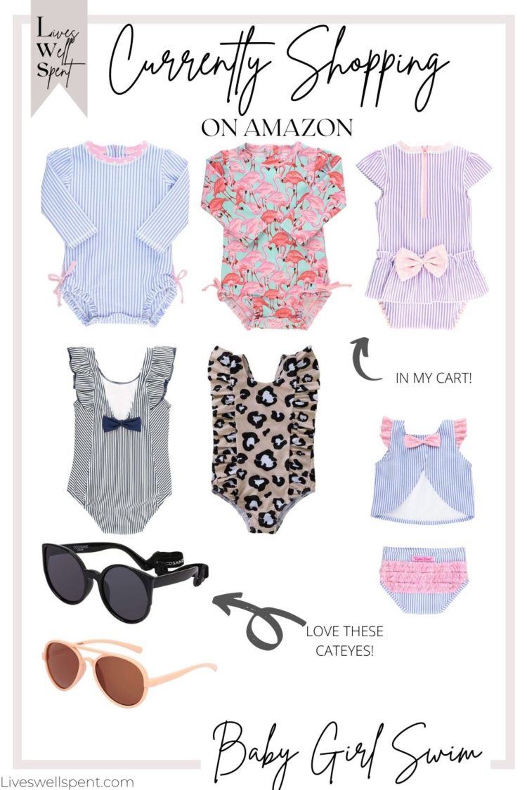 Summer and warmer weather is getting closer and closer! We have been looking for baby girl swim for our little one for awhile now in anticipation! Here is a list of our favorites so far from Amazon! #amazonbabyfinds #amazonbaby #babygirlswim #babyswimwear #babygirlswimsuits #summerbabyclothes
